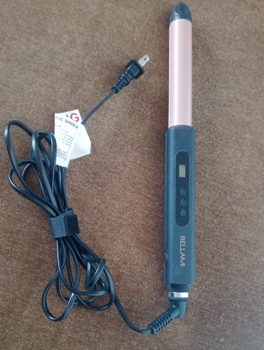 BELLAMI Rose Gold Curling Wand with Black Handle